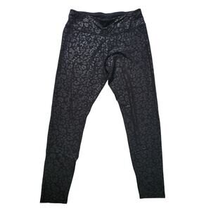 Chico's Zenergy Size 8/10 Pull-On Ankle Leggings Metallic Shine Animal Print‎